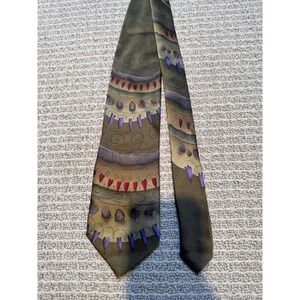 J Garcia Tie Abstract Art Earth Tone Silk Tie Grateful Dead Jerry Garcia Necktie